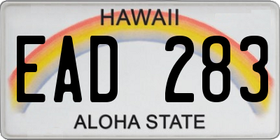 HI license plate EAD283