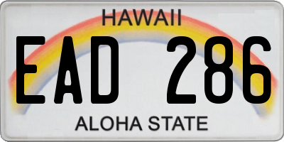 HI license plate EAD286