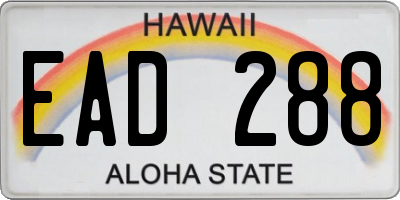 HI license plate EAD288