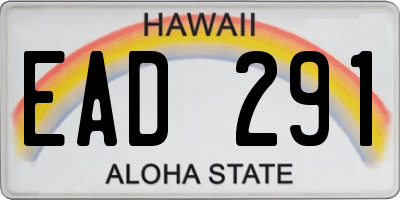 HI license plate EAD291