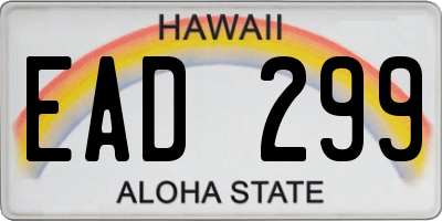 HI license plate EAD299