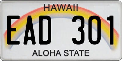 HI license plate EAD301