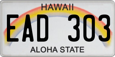 HI license plate EAD303