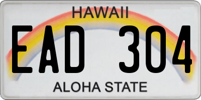 HI license plate EAD304