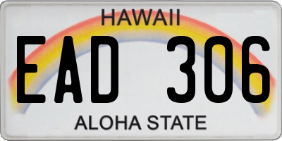 HI license plate EAD306