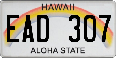 HI license plate EAD307