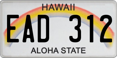 HI license plate EAD312