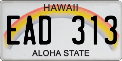 HI license plate EAD313