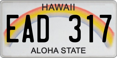 HI license plate EAD317