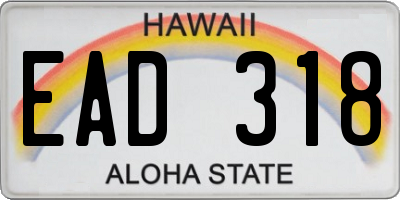 HI license plate EAD318