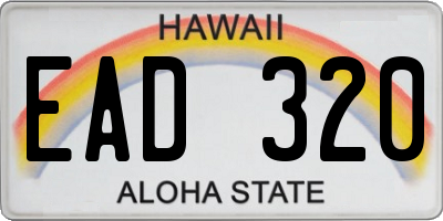 HI license plate EAD320