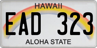 HI license plate EAD323