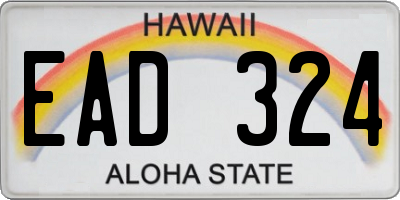 HI license plate EAD324