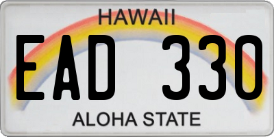 HI license plate EAD330