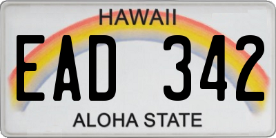 HI license plate EAD342