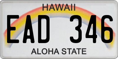 HI license plate EAD346