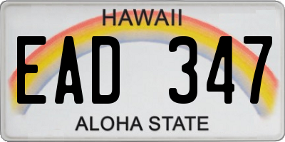 HI license plate EAD347