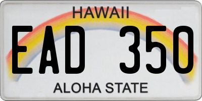 HI license plate EAD350