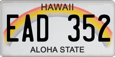 HI license plate EAD352