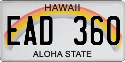 HI license plate EAD360