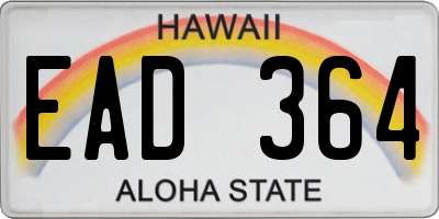 HI license plate EAD364