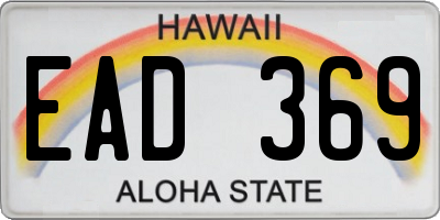 HI license plate EAD369