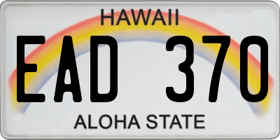 HI license plate EAD370