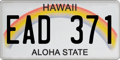HI license plate EAD371