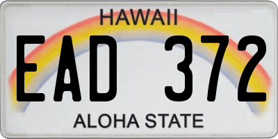 HI license plate EAD372