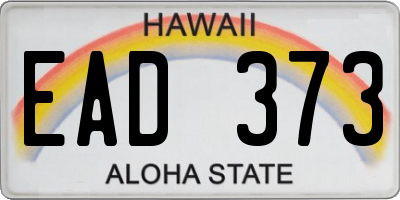 HI license plate EAD373