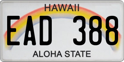 HI license plate EAD388