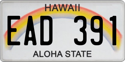 HI license plate EAD391