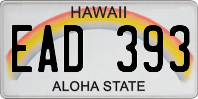 HI license plate EAD393