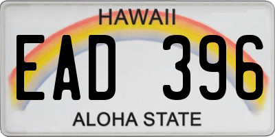 HI license plate EAD396