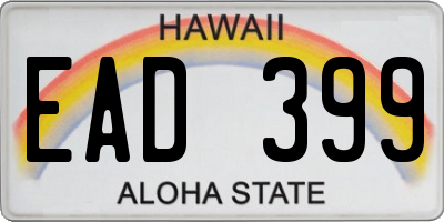 HI license plate EAD399