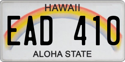 HI license plate EAD410