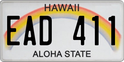 HI license plate EAD411