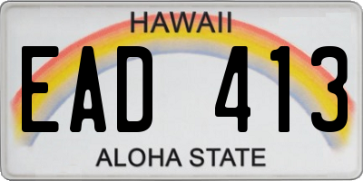 HI license plate EAD413