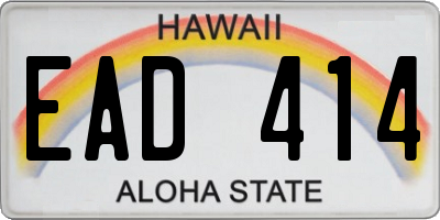 HI license plate EAD414