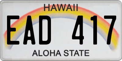 HI license plate EAD417