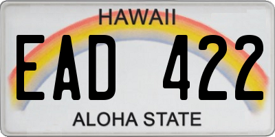 HI license plate EAD422