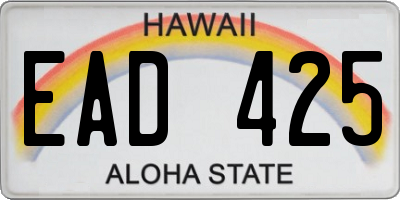 HI license plate EAD425