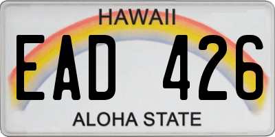 HI license plate EAD426