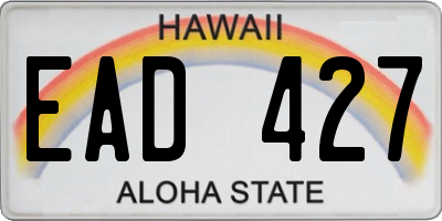 HI license plate EAD427