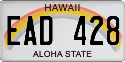 HI license plate EAD428