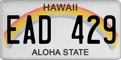HI license plate EAD429