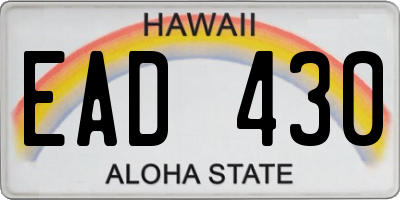 HI license plate EAD430