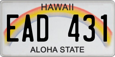 HI license plate EAD431