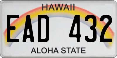 HI license plate EAD432