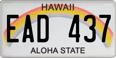 HI license plate EAD437